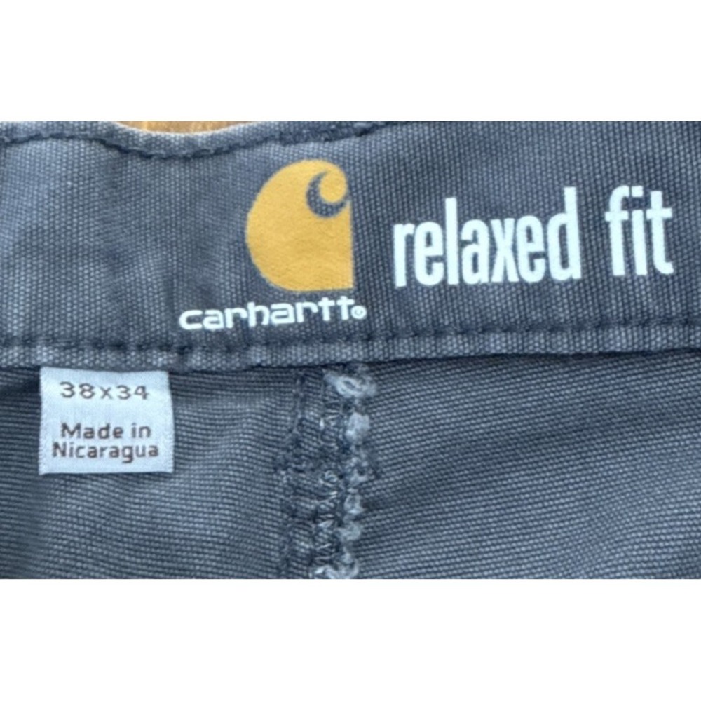 Carhartt Cargo Jeans Pants Mens 38x34 Gray Relaxed Fit Ripstop Work Utility - Picture 3 of 7